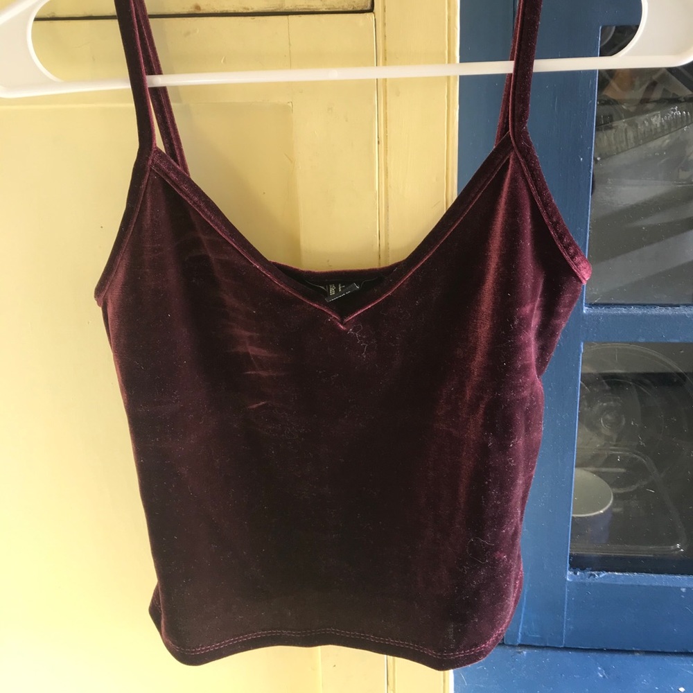 Velvet red cropped camisole
